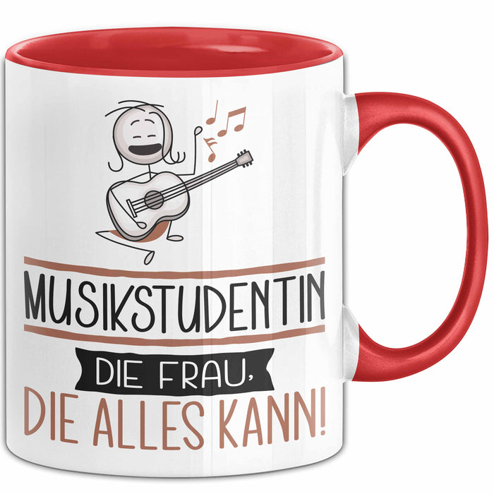 Musikstudentin Geschenk Tasse Becher Die Frau Die Allen Kann Geschenkidee für eine Musikstudentin Lustig Rot Trendation