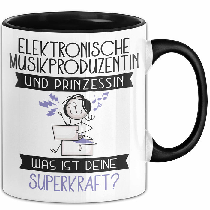 Elektronische Musikproduzentin Und Prinzessin Tasse Geschenk Für Eine Elektronische Musikproduzentin Geburtstag Was Ist Deine Superkraft Trendation