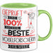 Beste Vogelforscherin Der Welt Tasse Geschenk für Eine Vogelforscherin Geprüft Und Sicher Geschenkidee Geburtstag Weihnachten Grün Trendation