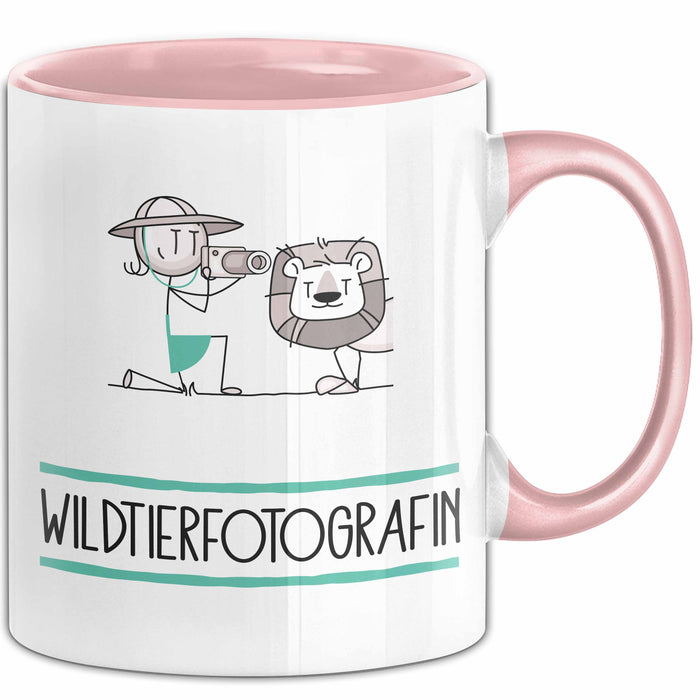 Geschenk für Wildtierfotografin Tasse Lustige Geschenkidee Geburtstag Ich Bin Wildtierfotografin Ich Darf Das Rosa Trendation
