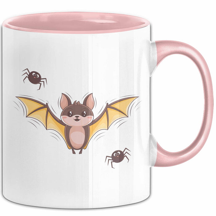 Vampir Fledermaus Halloween Feier Tasse Geschenk Lustige Geschenkidee Spruch Rosa Trendation