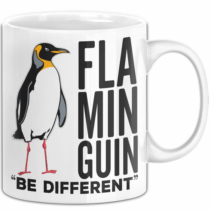 Pinguin Flamingo Tasse Geschenk Lustige Geschenkidee Spruch Flaminguin Weiß Trendation