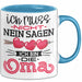 Nicht Ich Bin Die Oma Tasse Geschenk Muttertag Lustiger Spruch Blau Trendation