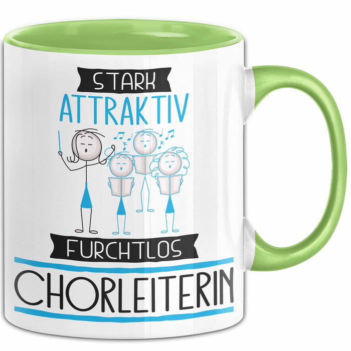 Chorleiterin Tasse Geschenk Becher Stark Attraktiv Furchtlos Chorleiterin Lustige Geschenkidee Grün Trendation