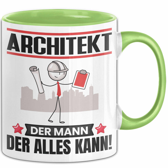 Architekt Tasse Geschenk für Architekt Der Mann Der Alles Kann Geschenkidee zum Geburtstag Grün Trendation