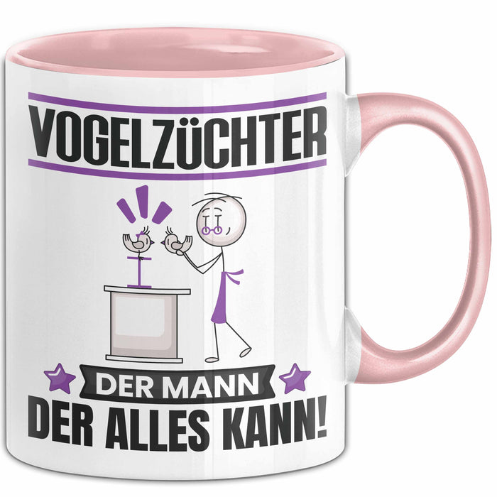 Vogelzüchter Tasse Geschenk für Vogelzüchter Der Mann Der Alles Kann Geschenkidee zum Geburtstag Rosa Trendation