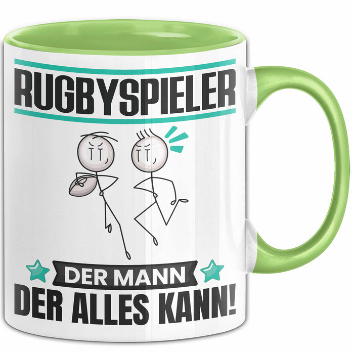 Rugbyspieler Tasse Geschenk für Rugbyspieler Der Mann Der Alles Kann Geschenkidee zum Geburtstag Grün Trendation