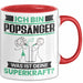 Popsänger Tasse Geschenk für Popsänger Geburtstag Lustiger Spruch Kaffee-Becher Was Ist Deine Superkraft Rot Trendation