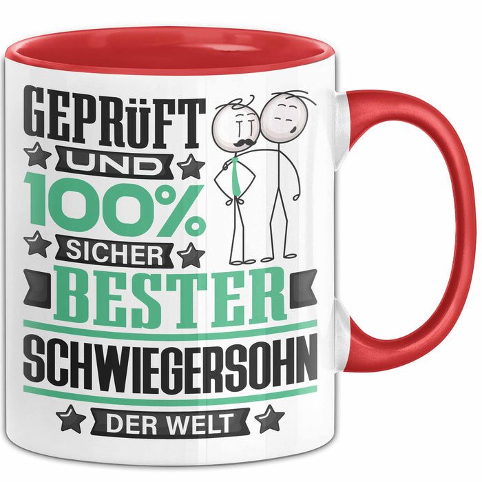 Schwiegersohn Geschenk Lustiger Spruch für Schwiegersohn Geschenkidee Bester Schwiegersohn Der Welt Rot Trendation