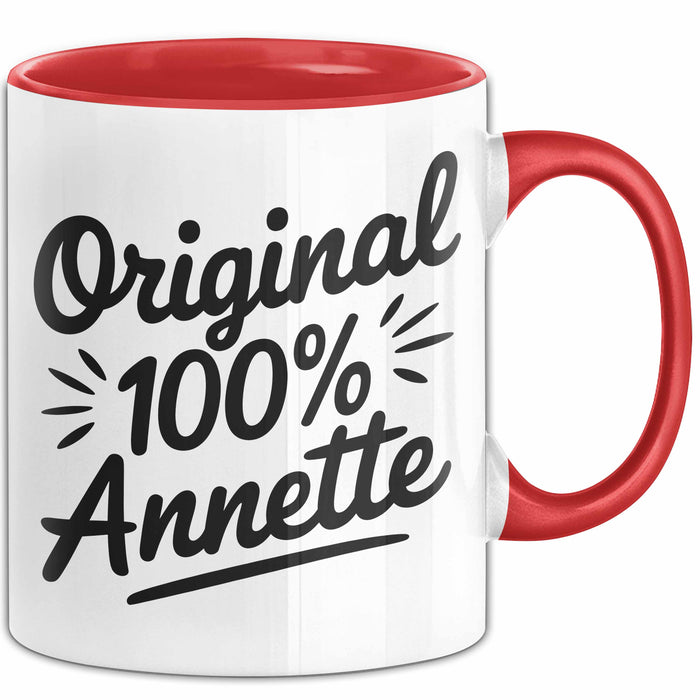 Annette Tasse Geschenk Original 100% Annette Geschenkidee Geburtstag Rot Trendation