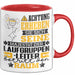 Laufgruppenleiter Geschenk Tasse Lustiger Spruch Erheben Sie Sich Der Laufgruppenleiter Betritt den Raum Rot Trendation