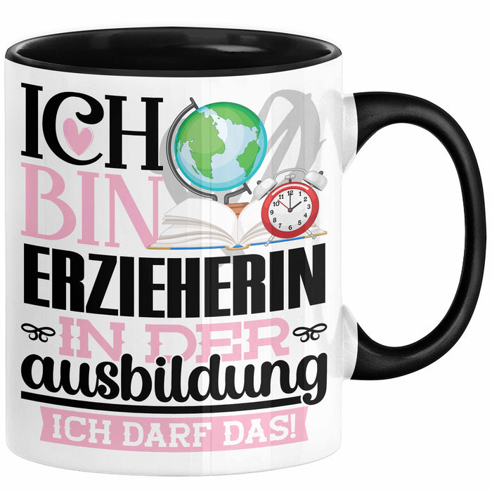 Erzieherin Ausbildung Start Geschenk Tasse Ich Bin Erzieherin In Der Ausbildung Ich Darf Das Kaffee-Becher Geschenkidee Schwarz Trendation