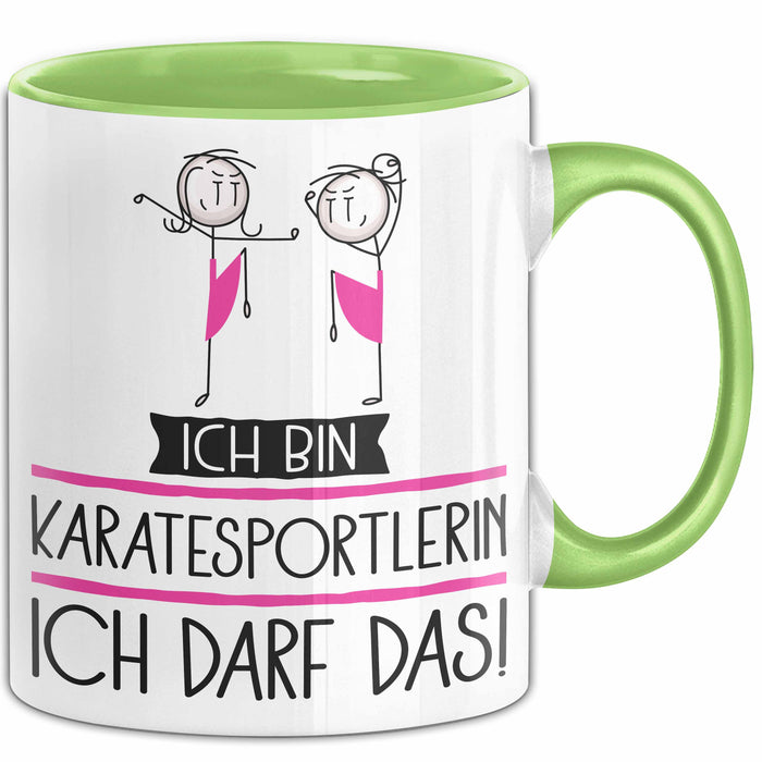 Geschenk für Karatesportlerin Tasse Lustige Geschenkidee Geburtstag Ich Bin Karatesportlerin Ich Darf Das Grün Trendation