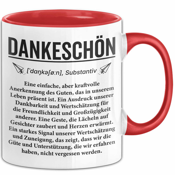 Lehrer Wertschätzung Danke Tasse Geschenk Lustige Geschenkidee Spruch Dankeschön Rot Trendation
