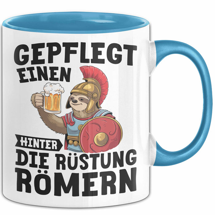 Biertrinker Tasse Geschenk Gepflegt Einen Hinter Die Rückstung Römern Becher Blau Trendation