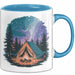 Camper Tasse Geschenkidee für Outdoor Abenteurer Blau Trendation