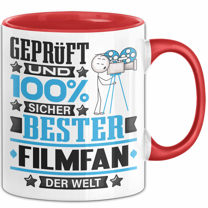 Filmfan Geschenk Lustiger Spruch für Filmfan Geschenkidee Bester Filmfan Der Welt Rot Trendation