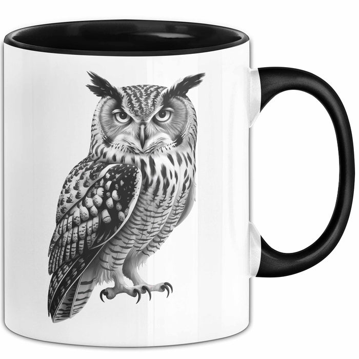 Eule Tierliebhaber Tasse Geschenk Lustige Geschenkidee Spruch Schwarz Trendation