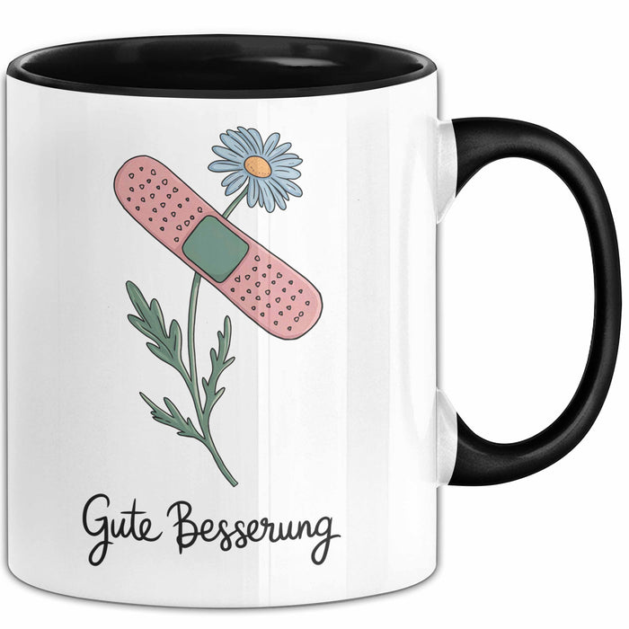 Patienten Kranke Menschen Tasse Geschenk Lustige Geschenkidee Spruch Gute Besserung Schwarz Trendation