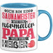 Lustige Tasse Geschenk Saunameister Papa Humorvoller Spruch Blau Trendation