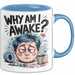 Schlafloser Elternteil Tasse Geschenk Warum bin ich wach Blau Trendation