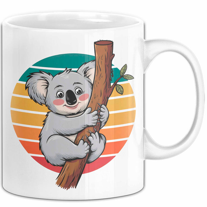 Retro Koala Tierliebhaber Tasse Geschenk Lustige Geschenkidee Spruch Weiß Trendation