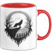 Wolf Tierliebhaber Tasse Geschenk Lustige Geschenkidee Spruch Rot Trendation