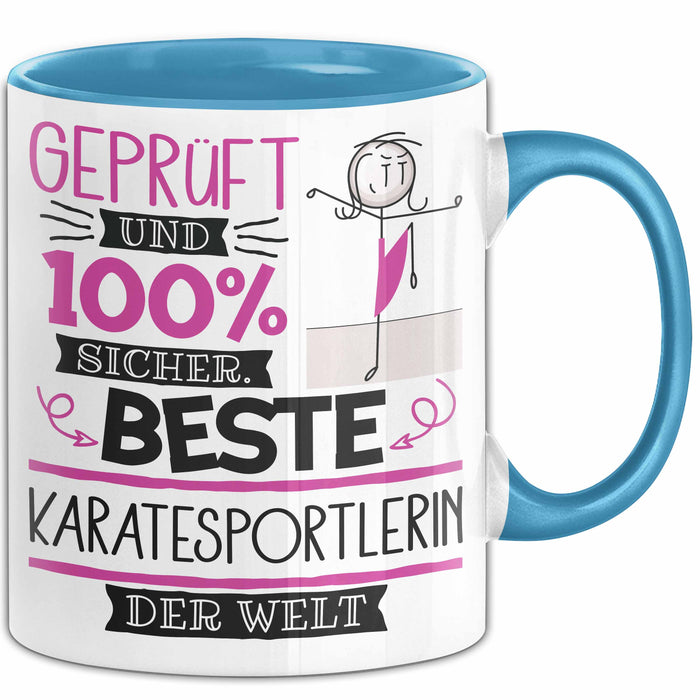 Karatesportlerin Geschenk Becher Tasse Gott Schuf Alle Menschen Gleich Nur Die Besten Durfeten Karatesportlerin Werden Geschenkidee Lustig Blau Trendation