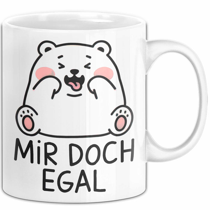 Bär Tierliebhaber Tasse Geschenk Lustige Geschenkidee Spruch Mir Doch Egal Weiß Trendation