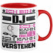 DJ Geschenk Tasse Geschenkidee für DJ Geburtstag Lustiger Spruch Ich Bin DJ Ich Kann Es Dir Erklären Aber Nicht Für Dich Verstehen Funny Rot Trendation