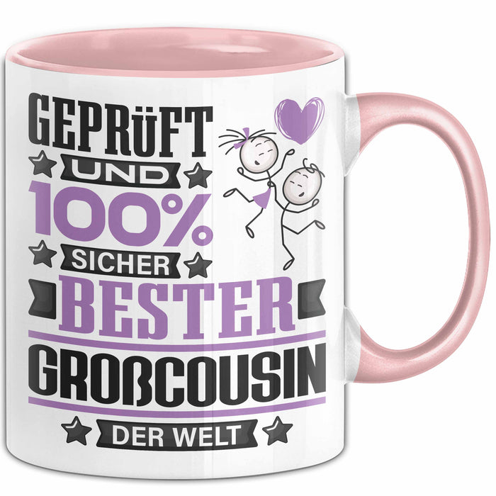 Großcousin Geschenk Lustiger Spruch für Großcousin Geschenkidee Bester Großcousin Der Welt Rosa Trendation