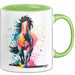 Pferde Tierliebhaber Tasse Geschenk Lustige Geschenkidee Spruch Grün Trendation