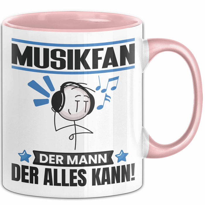 Musikfan Tasse Geschenk für Musikfan Der Mann Der Alles Kann Geschenkidee zum Geburtstag Rosa Trendation