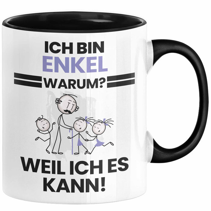Enkel Geschenk Tasse Lustiger Spruch Ich Bin Enkel Warum Weil Ich Es Kann Geschenkidee Bester Enkel Geburtstag Kaffee-Becher Trendation