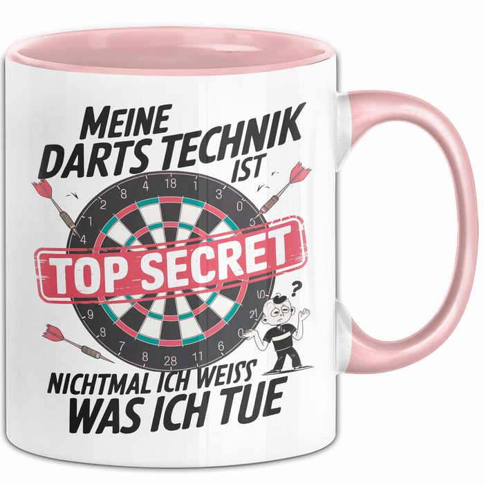 Dartspieler Tasse Geschenkidee Darts Technik Ist Geheim Rosa Trendation