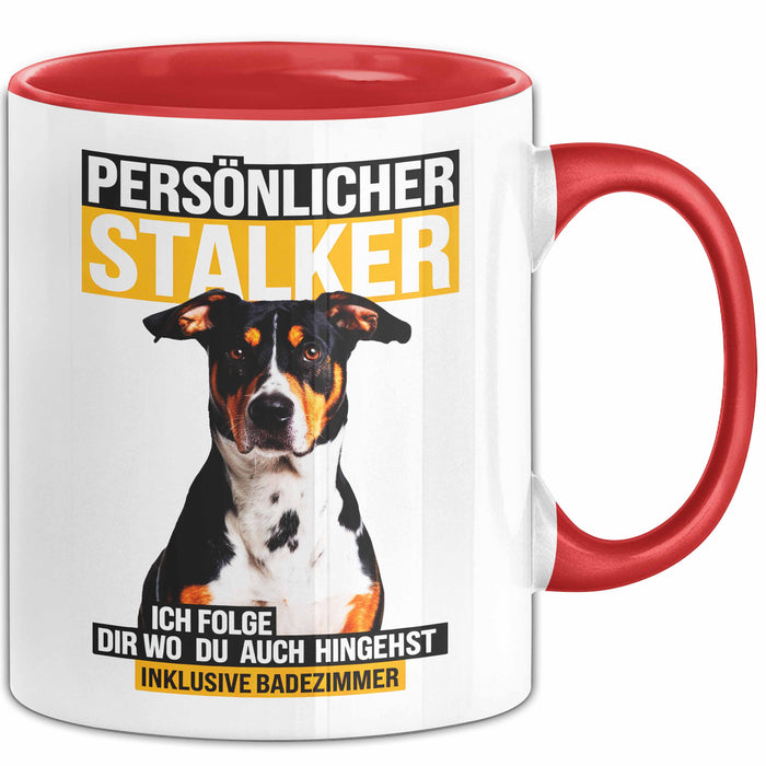Appenzeller Sennenhund Hund Tasse Geschenk Lustige Geschenkidee Spruch Persönlicher Stalker Ich Folge Dir Wo Du Auch Hingehst Rot Trendation