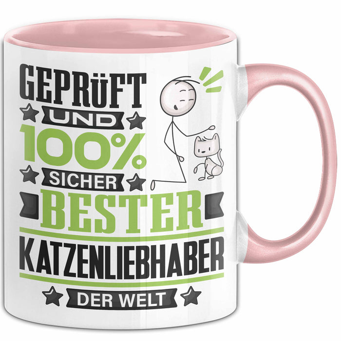 Katzenliebhaber Geschenk Lustiger Spruch für Katzenliebhaber Geschenkidee Bester Katzenliebhaber Der Welt Rosa Trendation