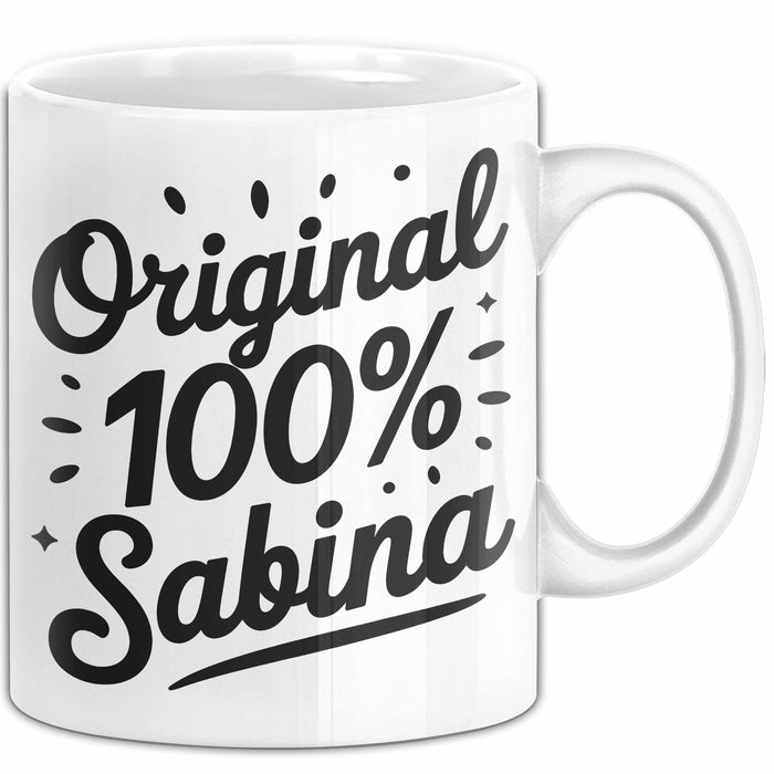 Sabina Tasse Geschenk Original 100% Sabina Geschenkidee Geburtstag Weiß Trendation