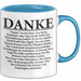 Danke Tasse Geschenk Lustige Geschenkidee Spruch Danke Blau Trendation