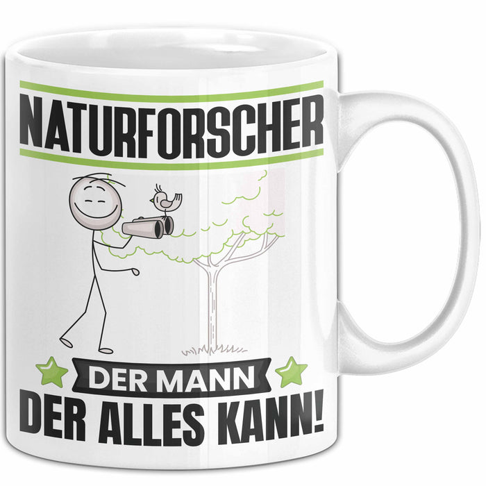 Naturforscher Tasse Geschenk für Naturforscher Der Mann Der Alles Kann Geschenkidee zum Geburtstag Weiß Trendation
