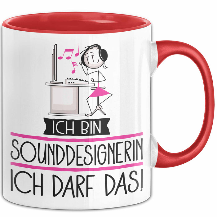 Geschenk für Sounddesignerin Tasse Lustige Geschenkidee Geburtstag Ich Bin Sounddesignerin Ich Darf Das Rot Trendation