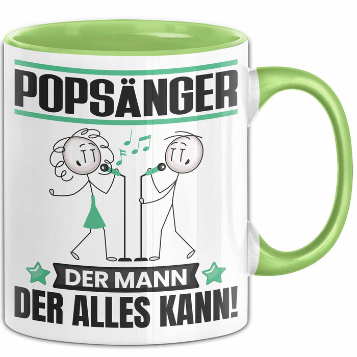 Popsänger Tasse Geschenk für Popsänger Der Mann Der Alles Kann Geschenkidee zum Geburtstag Grün Trendation