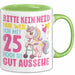 25. Geburtstag Tasse Frauen Geschenk Bitte Nur Kein Neid Nur Weil Ich mit 25 Noch So Gut Aussehe Mama Oma Grün Trendation