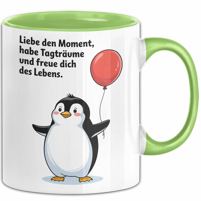 Büroarbeit Kollege Abschied Tasse Geschenk Lustige Geschenkidee Spruch Liebe Den Moment Habe Tagträume Und Freue Dich Des Lebens Grün Trendation