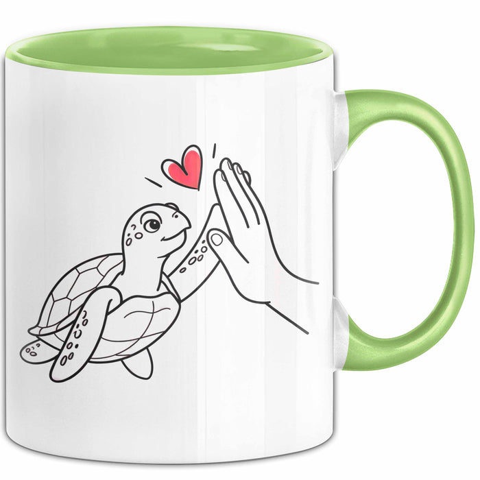 Schildkröte Tierliebhaber Tasse Geschenk Lustige Geschenkidee Spruch Grün Trendation