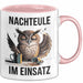 Nachteule Nachtarbeiter Tasse Geschenk Lustige Geschenkidee Spruch Nachteule Im Einsatz Rosa Trendation