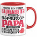 Lustige Tasse Geschenk Saunameister Papa Humorvoller Spruch Rot Trendation