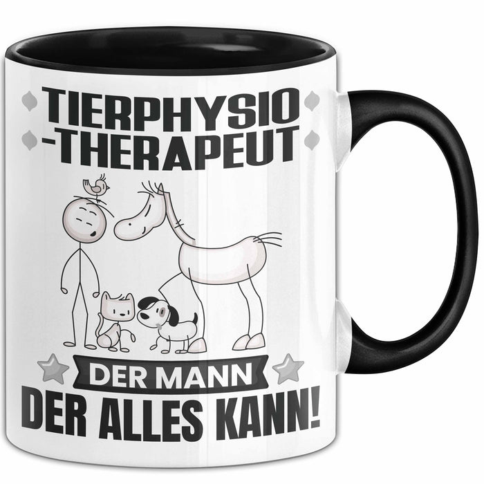 Tierphysiotherapeut Tasse Geschenk für Tierphysiotherapeut Der Mann Der Alles Kann Geschenkidee zum Geburtstag Schwarz Trendation