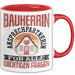 Bauherrin Tasse Geschenk Frauen Haus Bauen Hausbau Geschenk Ansprechpartnerin Für Alle Wichtigen Fragen Frauen Rot Trendation