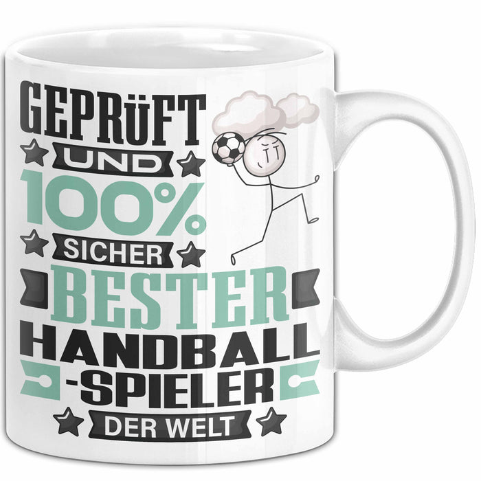 Handballspieler Geschenk Lustiger Spruch für Handballspieler Geschenkidee Bester Handballspieler Der Welt Weiß Trendation